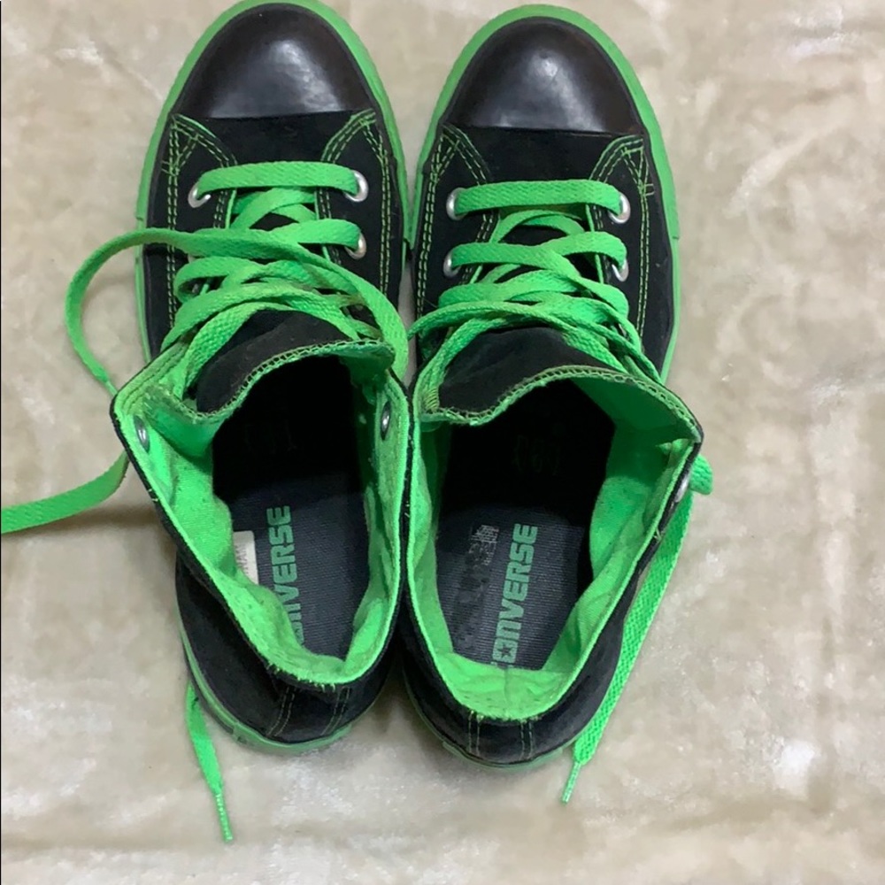 Black and Lime Green Chucks